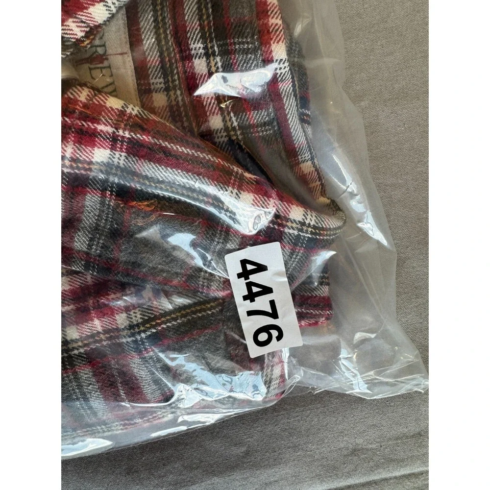 VINTAGE J. Crew Flannel Shirt Mens Medium Oarsman Red Gray Plaid Preppy‎ 90s